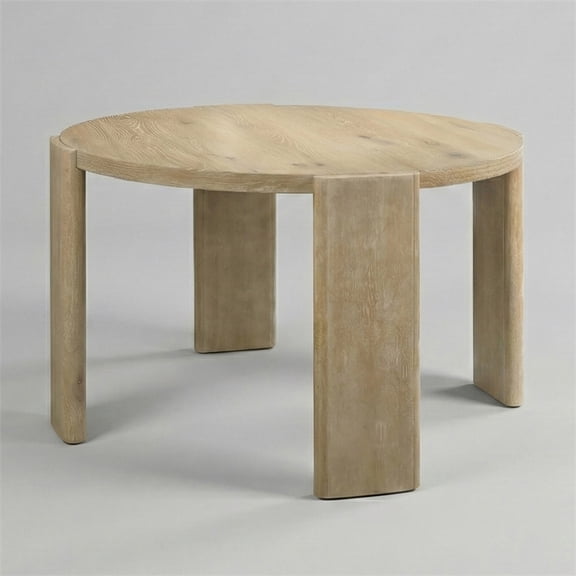 Furniture of America Hallond Solid Wood Round Dining Table in Oak