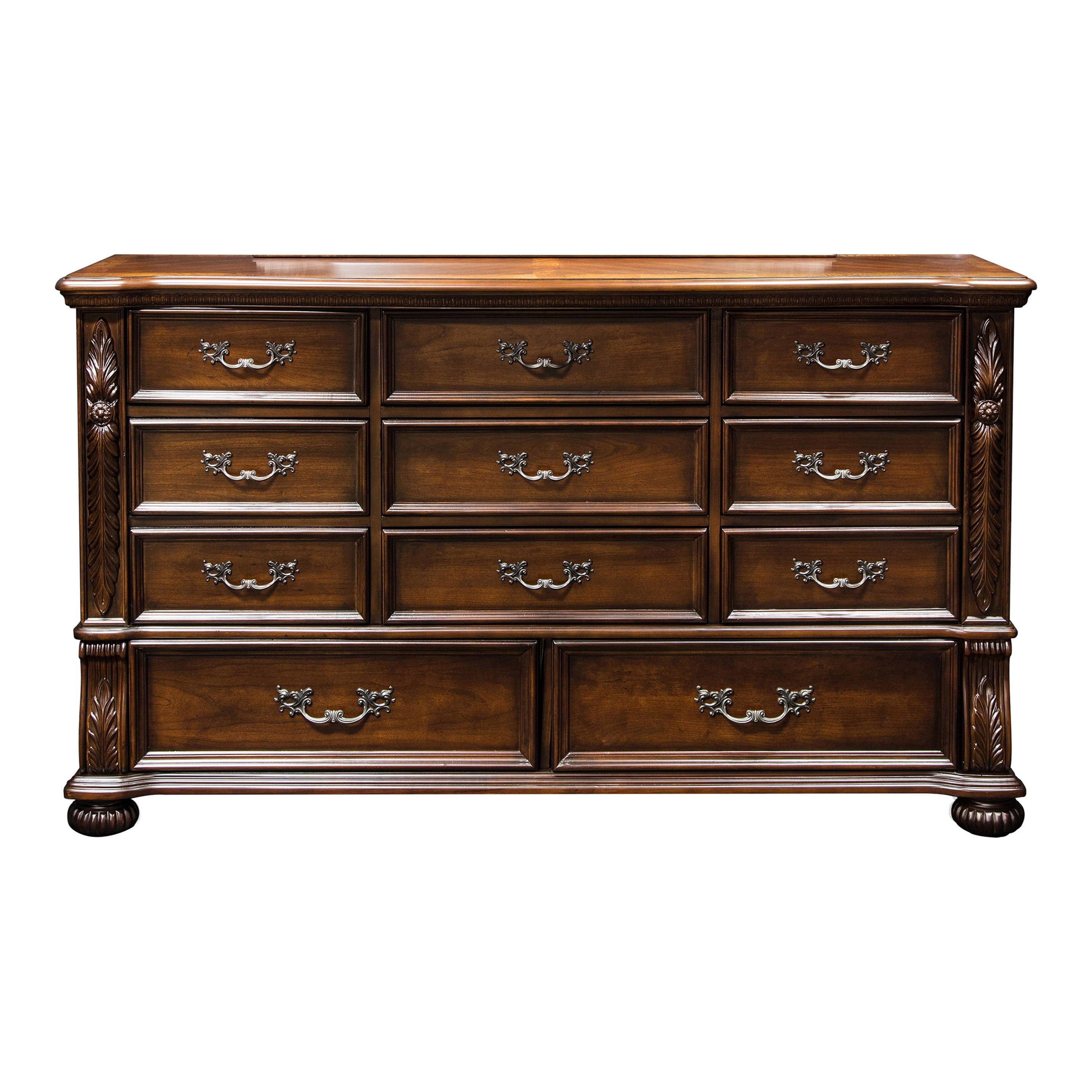 Furniture of America Hamlin Adult Traditional 11-Drawer Dresser, Brown Cherry