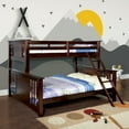 thumbnail image 1 of Furniture of America Harlow Wood Bunk Bed, Twin/Queen, Dark Walnut, 1 of 5