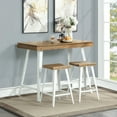 thumbnail image 1 of Furniture of America Harper 3-Piece Counter Height Table Set, Oak, 1 of 6