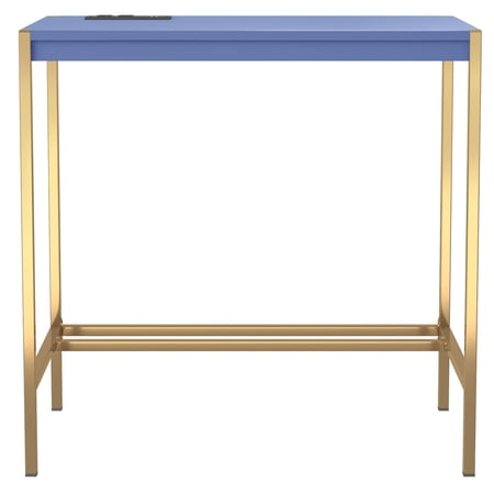 Furniture of America Harper Metal 30-in Desk with USB, Blue