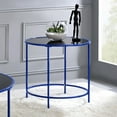 thumbnail image 1 of Furniture of America Harre Glass Top Side Table, Blue, 1 of 5