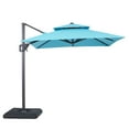 thumbnail image 1 of Furniture of America Keldon 10' Double Top Square Outdoor Umbrella, Teal, 1 of 9