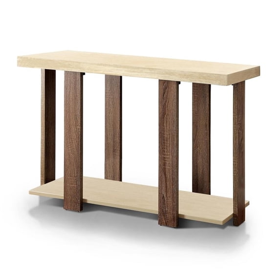Furniture of America Haven Contemporary Wood 1-Shelf Console Table in Light Oak