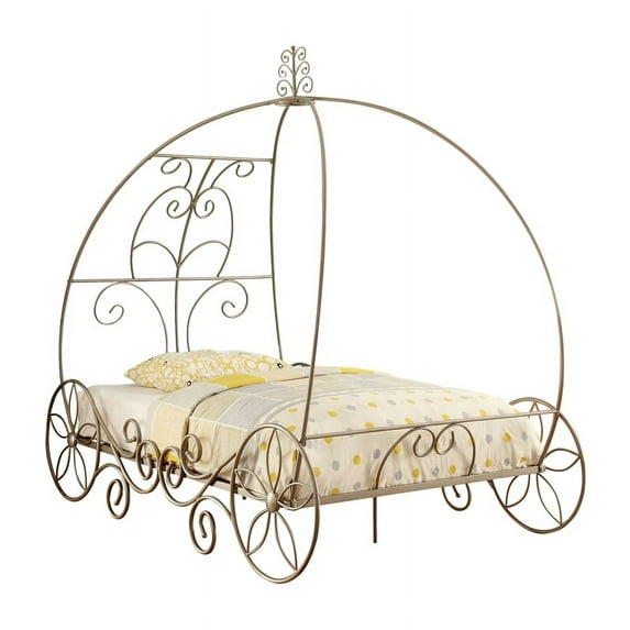 Furniture of America Heiress Novelty Metal Full Bed in Gold Champagne