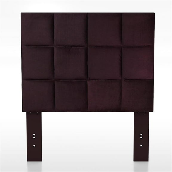 Furniture of America Hellan Fabric Upholstered Twin Headboard in Purple