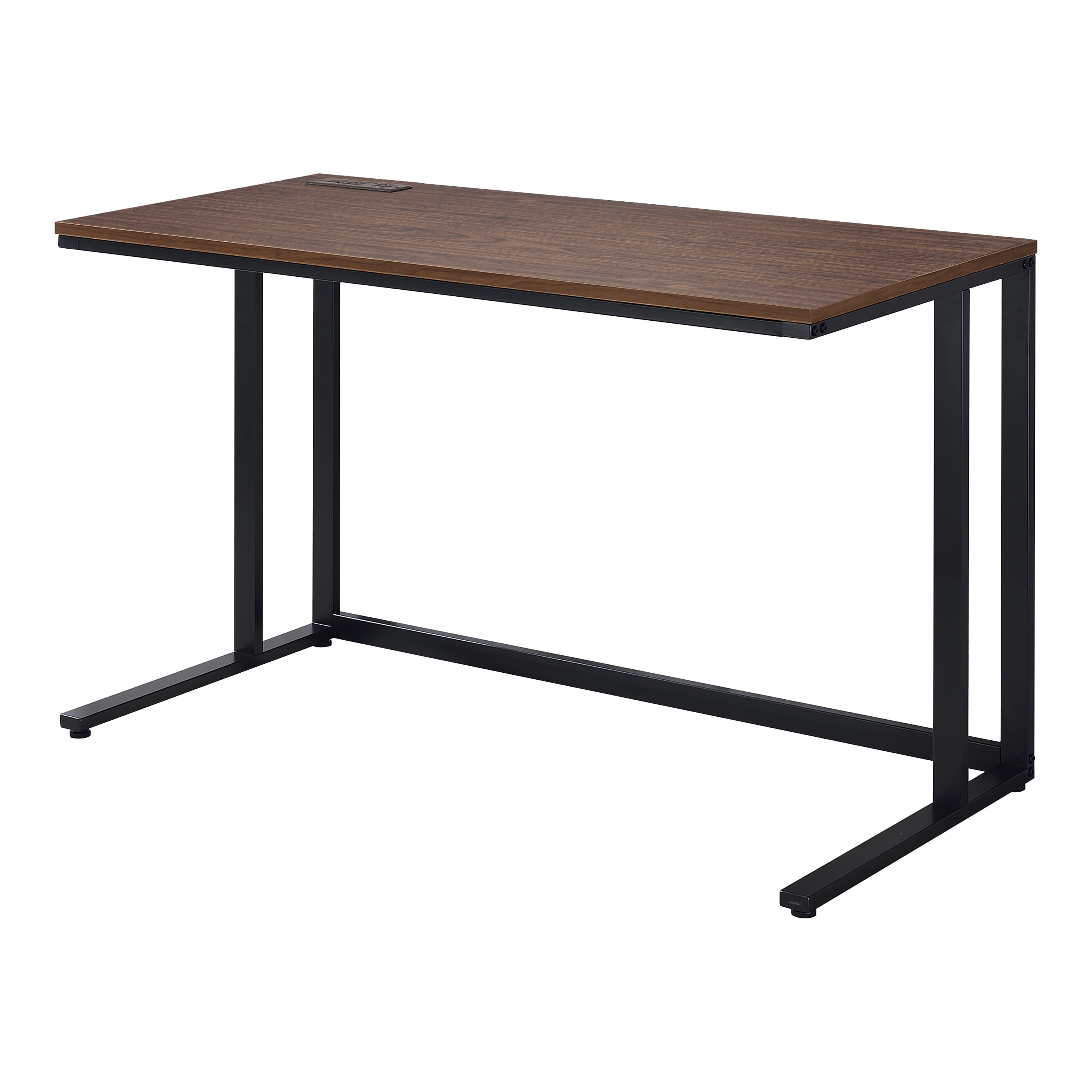 Furniture of America Henslee Contemporary 47 in Metal Portable Writing Desk, Black/Walnut