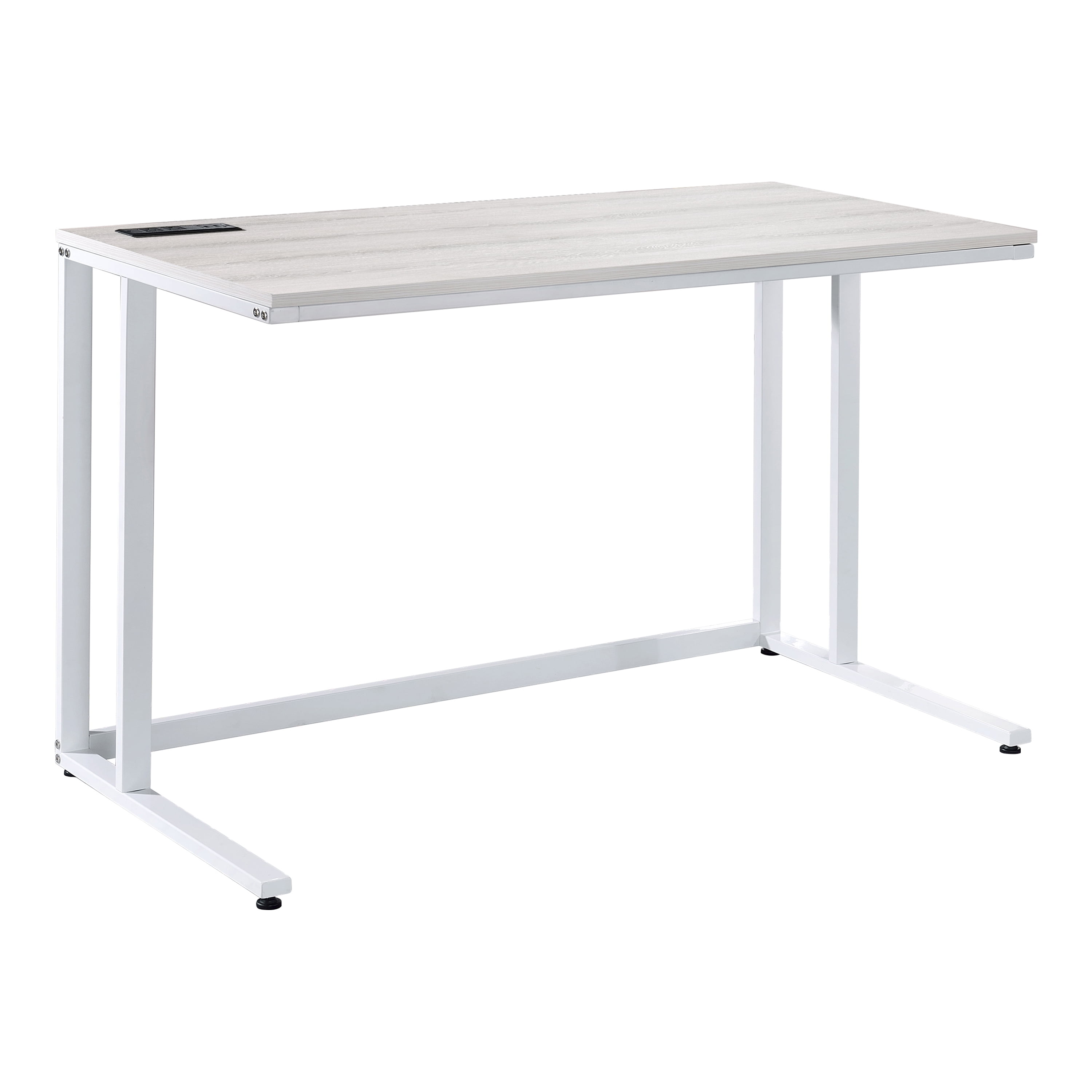 Furniture of America Henslee Writing Desk with USB, Light Oak and White