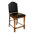thumbnail image 1 of Furniture of America Hesperia Faux Leather Counter Chair in Black (Set of 2), 1 of 2