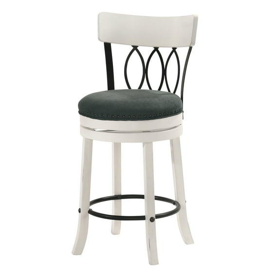 Furniture of America Hillcrest 26" Farmhouse Wood Barstool-Set of 2, White Finish