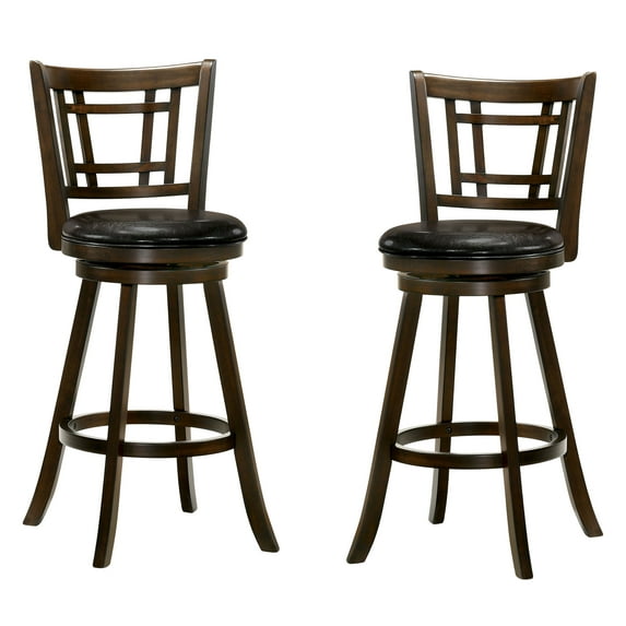 Furniture of America Hillcrest Wood 29-in Swivel Barstool, Cherry