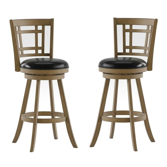 Furniture of America Hillcrest Wood 29-in Swivel Barstool, Maple
