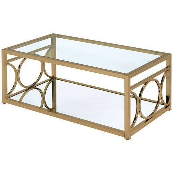 Furniture of America Hirsh Contemporary Glass Coffee Table, Multiple Colors