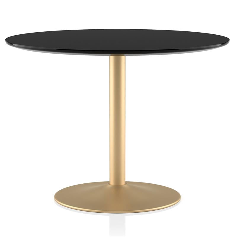 Furniture of America Holidaze Glam Metal Round Dining Table in Black and Gold - Walmart.com