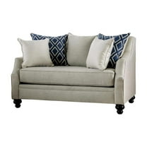 Furniture of America Hollie Fabric Upholstered Loveseat in Ivory