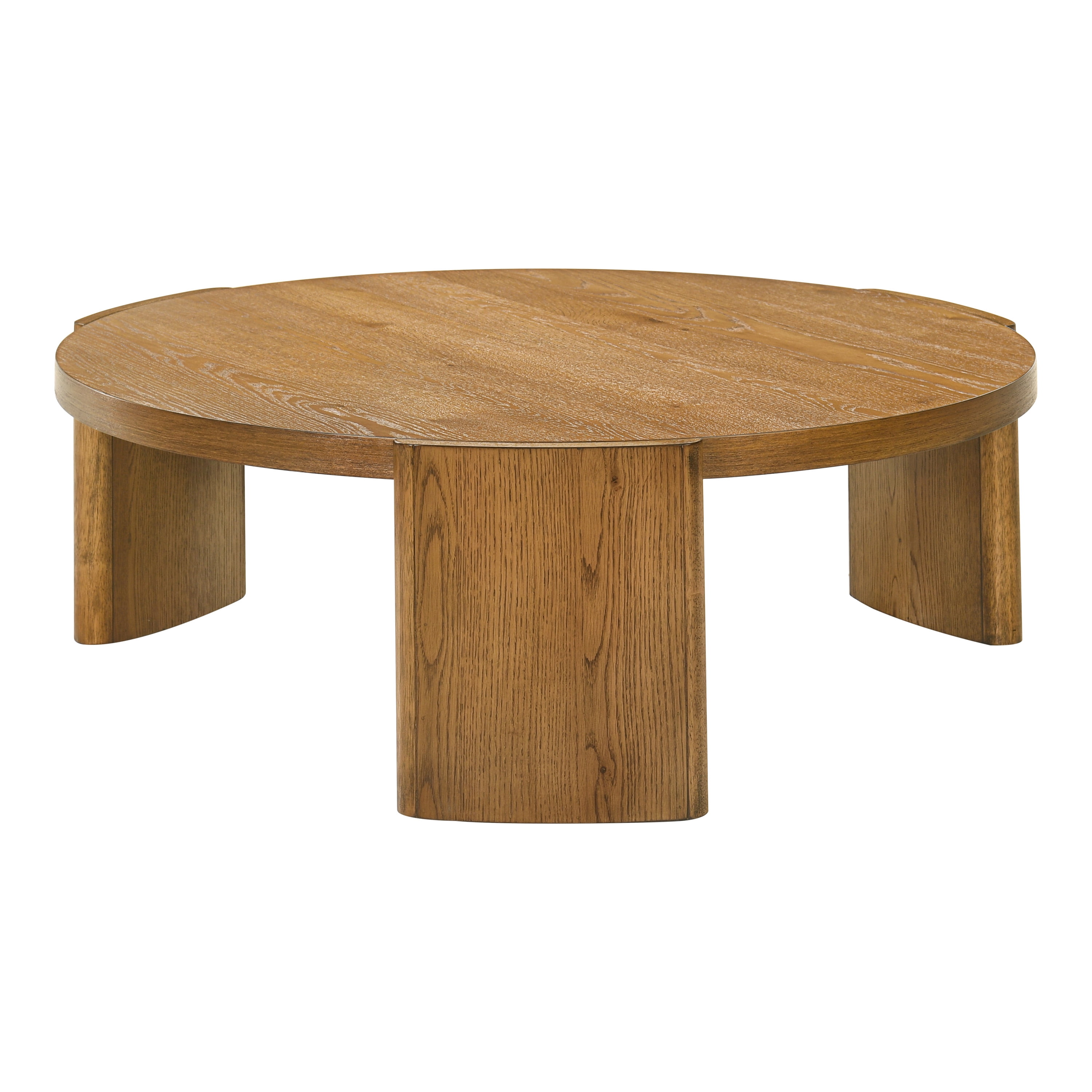 Furniture of America Honora Modern Wood 42-inch Oval Coffee Table with Plinth Base, Walnut
