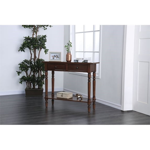 Furniture of America Humphry Transitional Wood 2-Drawer Writing Desk in Cherry
