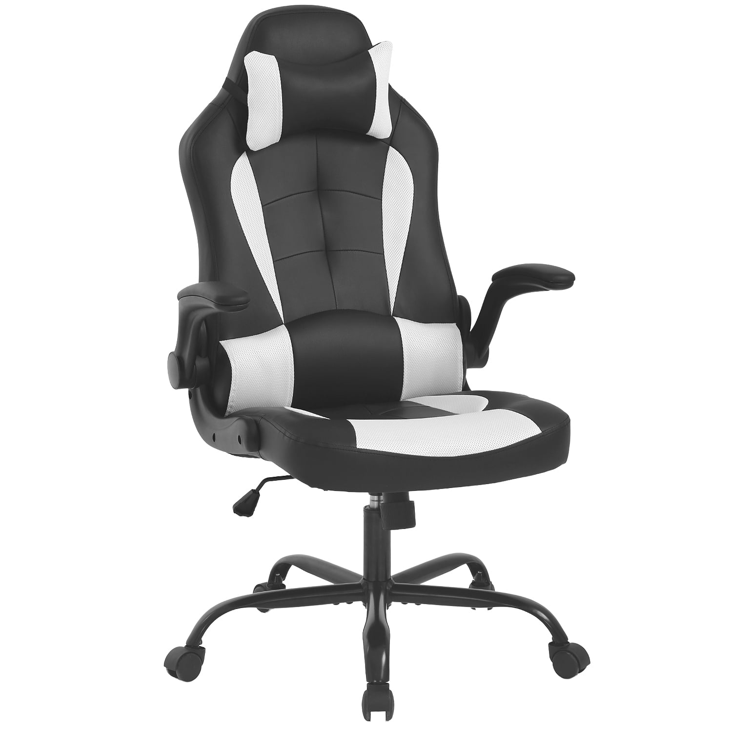 Furniture of America Hype Faux Leather Adjustable Gaming Chair, Black