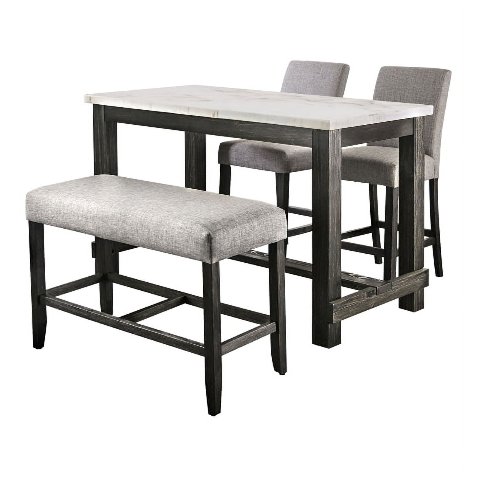 Furniture of America Iceland Wood 4 Piece Counter Height Table Set