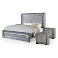 thumbnail image 1 of Furniture of America Iden 3pc Gray Wood Bedroom Set - Cal King + 2 Nightstands, 1 of 10