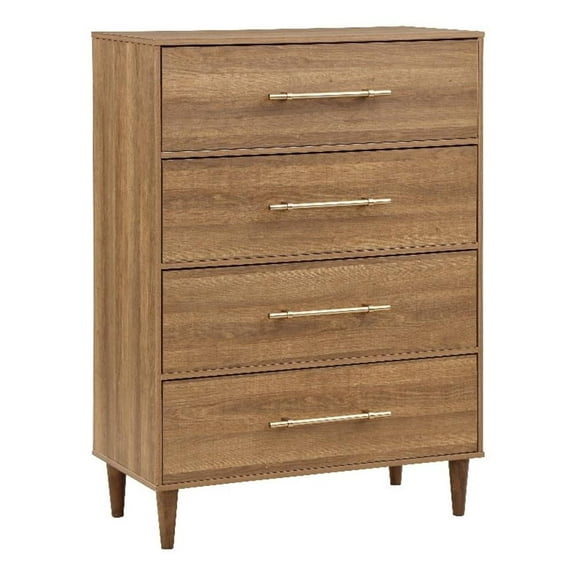 Furniture of America Irvine Farmhouse Wood 4-Drawer Chest in Light Oak