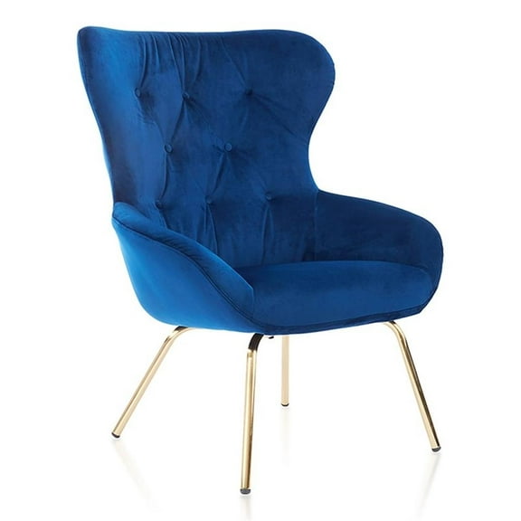 Furniture of America Izus Modern Fabric Tufted Accent Chair in Blue