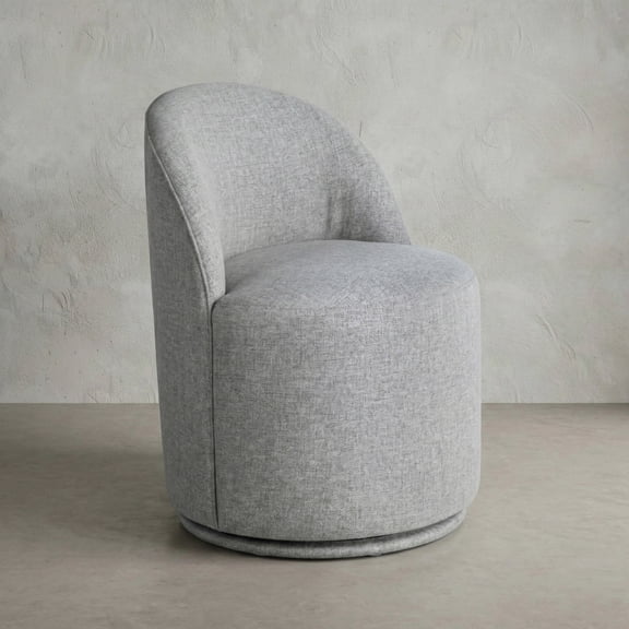 Furniture of America Jaine Modern Fabric Curved Back Swivel Dining Side Chair, Taupe