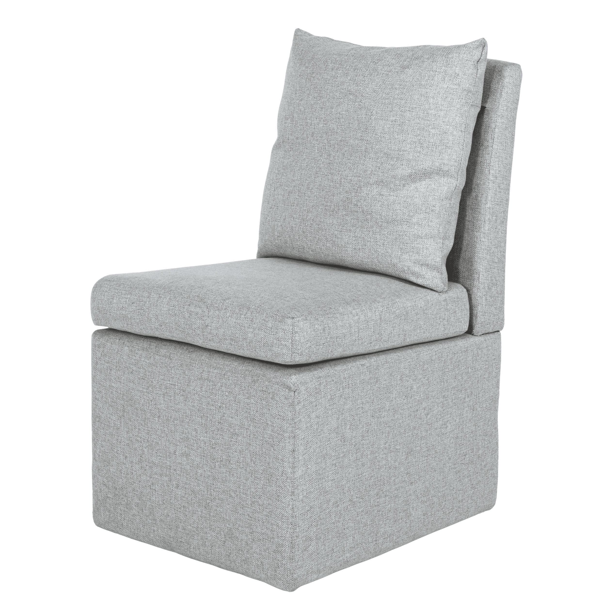 Furniture of America Jaine Modern Fabric Pillow Back Dining Side Chair with Casters, Taupe