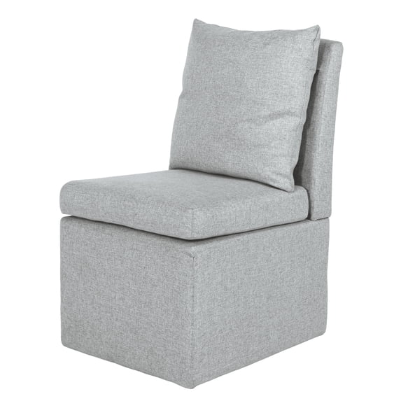 Furniture of America Jaine Modern Fabric Pillow Back Dining Side Chair with Casters, Taupe