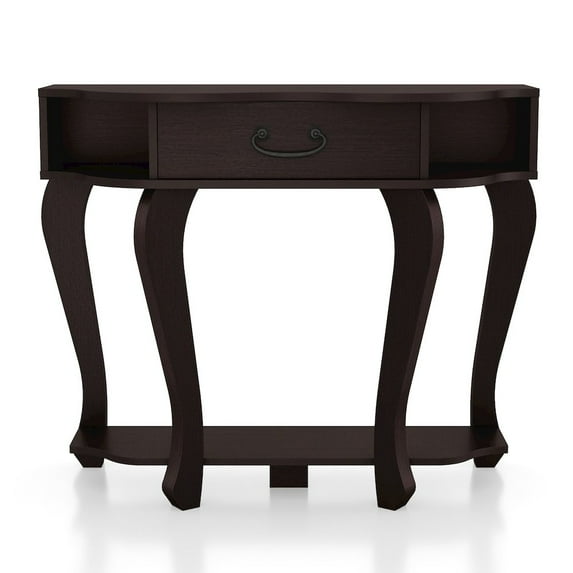 Furniture of America Jale Wood 1-Drawer Console Table with Shelf in Espresso