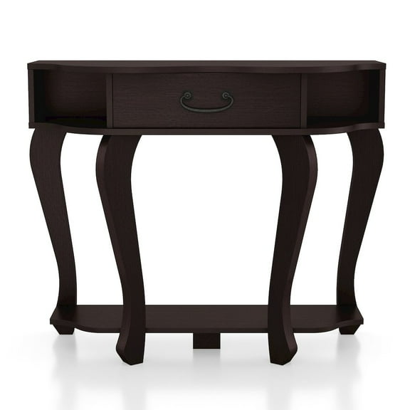 Furniture of America Jale Wood 1-Drawer Console Table with Shelf in Espresso