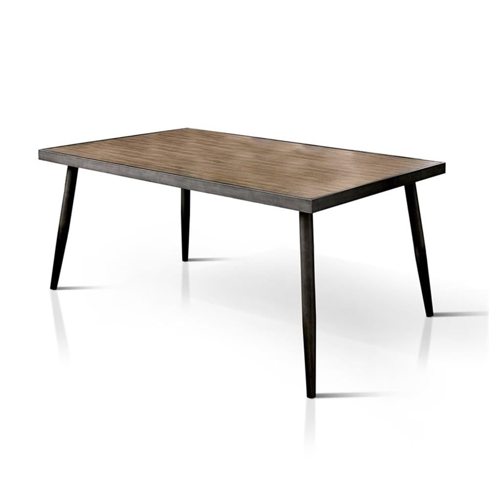 Furniture of America Janell Mid-century Metal Dining Table in Gray ...
