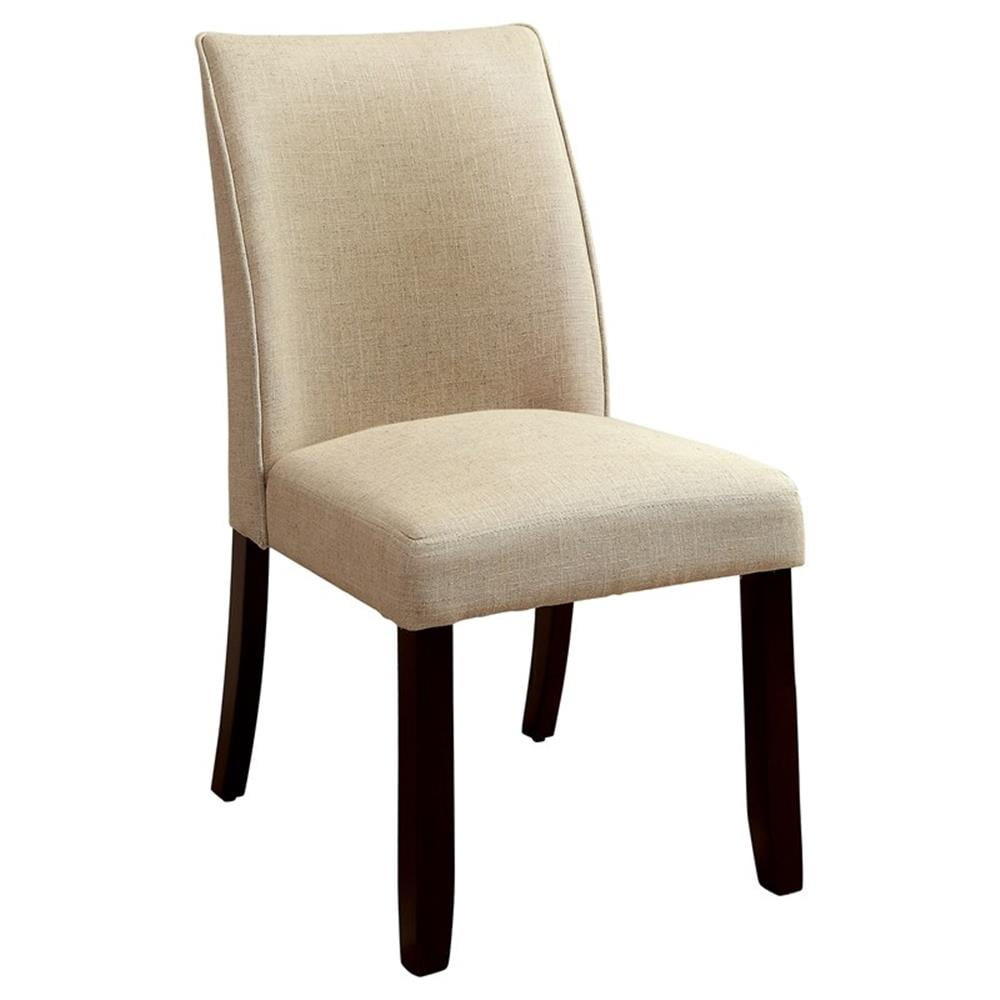 Furniture of America Janna Fabric Padded Dining Chair in Espresso (Set of 2)