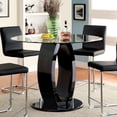 thumbnail image 1 of Furniture of America Janus Round Glass Top Counter Dining Table, Black, 1 of 6