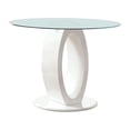 thumbnail image 1 of Furniture of America Janus Round Glass Top Counter Dining Table, White, 1 of 6