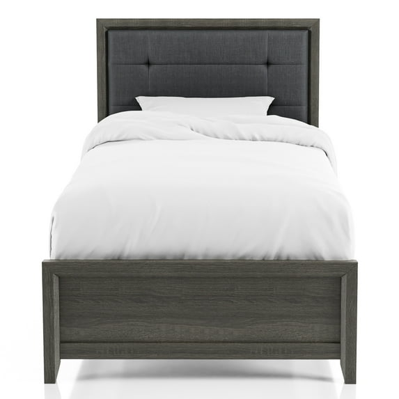 Furniture of America Jaq Wood Gray and Charcoal Twin Panel Kids Bed
