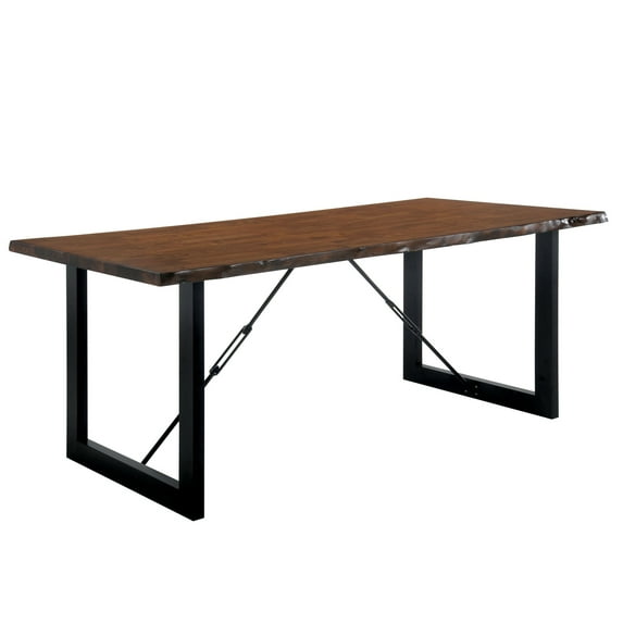 Furniture of America Jared Industrial Wood Dining Table, Walnut