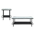 thumbnail image 1 of Furniture of America Joaquin Metal 2-Piece Coffee Table Set in Black and White, 1 of 12