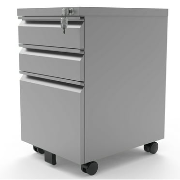 Furniture of America Johns Metal Lockable File Cabinet, Silver
