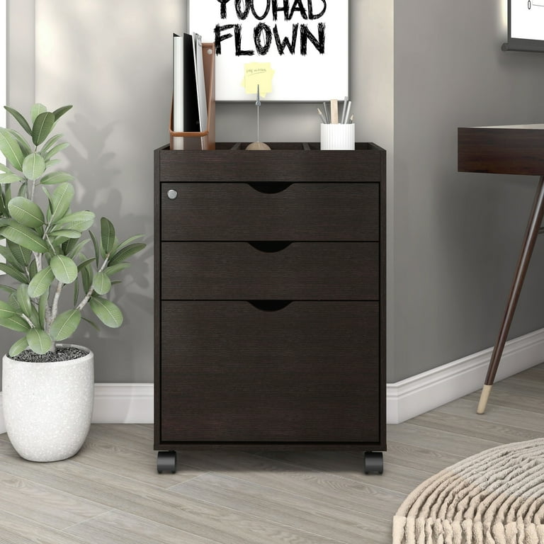 Furniture of America Jolene Contemporary 3 Drawer Lockable and Mobile File Cabinet by Red Cocoa