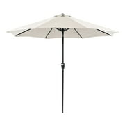 Furniture of America Jolt 9' Outdoor Patio Round Crank Patio Umbrella, Silver Rust