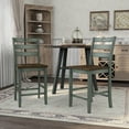 thumbnail image 1 of Furniture of America Jonah Farmhouse Wood Ladder Back Counter Height Chairs by  (Set of 2) Antique Green Antique,Green Finish, 1 of 5