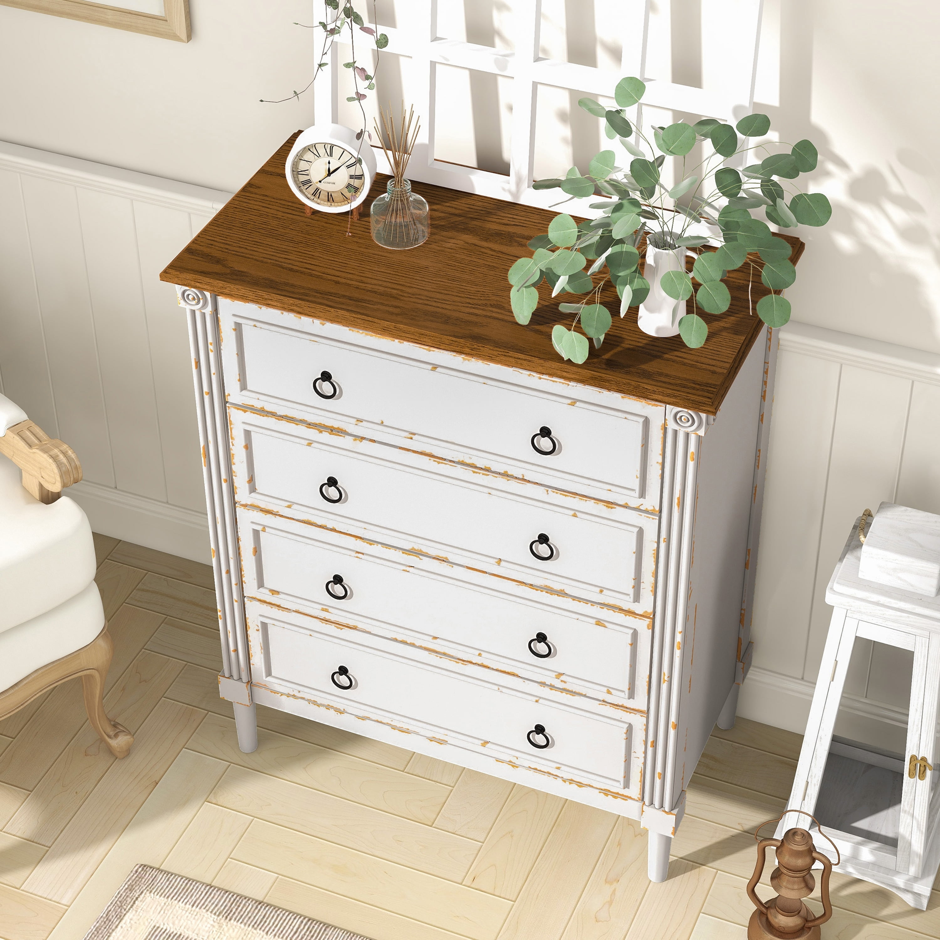 Bedroom Home Furniture Premium Particle Board Vintage Wooden Drawers Chest  - China Drawer Chest, Furniture