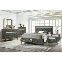 Furniture of America Joolen Wood Gray 6-Piece King Bedroom Set
