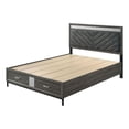 thumbnail image 1 of Furniture of America Kindering Fabric 2-Drawer King Bed with Metal Leg in Gray, 1 of 4