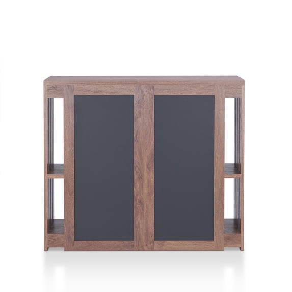 Furniture of America Jordie Rustic Multi-Storage Bar Table in Walnut Finish