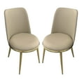thumbnail image 1 of Furniture of America Jorvik Upholstered Metal Side Chairs, Set of 2, Gold and Taupe, 1 of 6