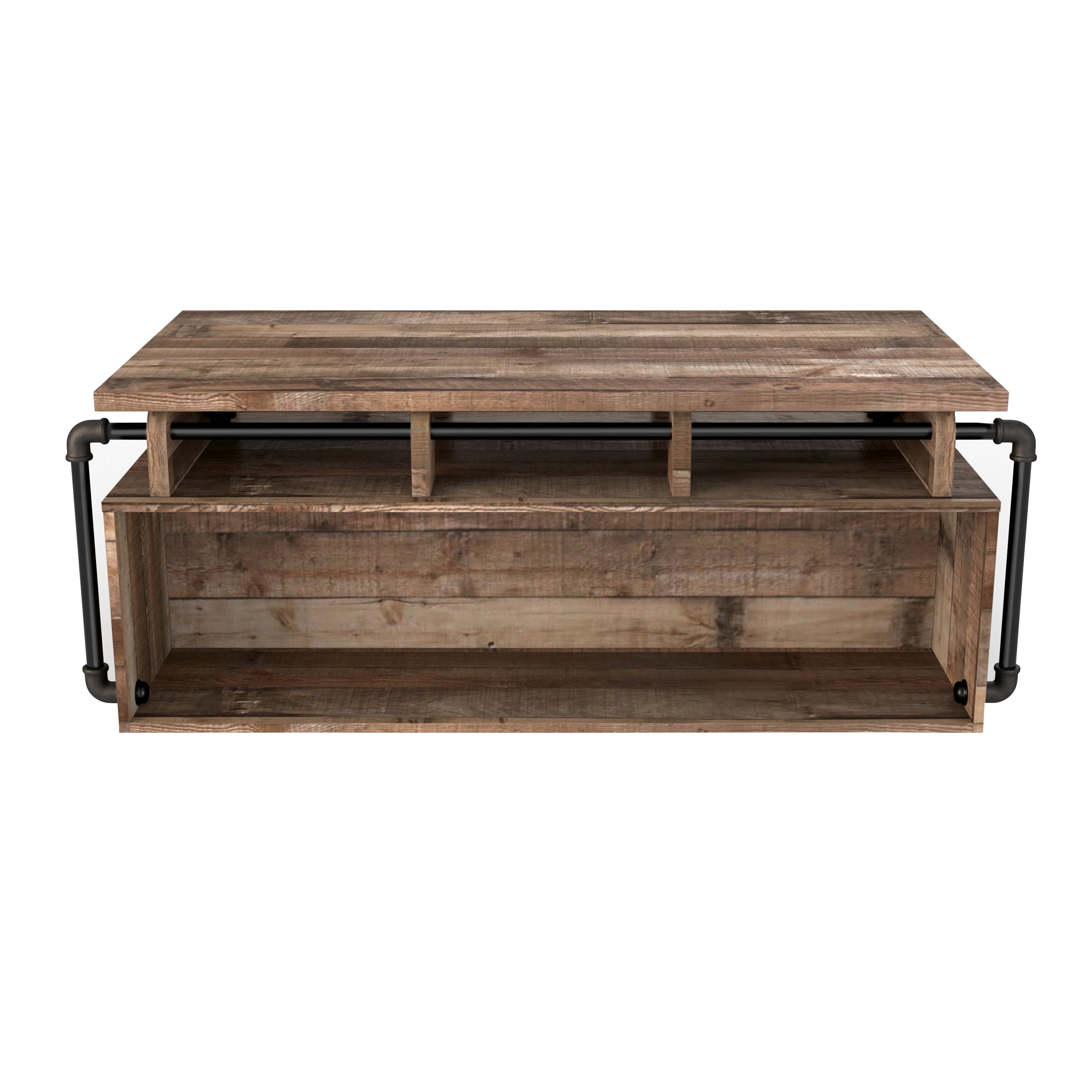 Furniture of America Junis Industrial Wood and Metal Lift Top Coffee Table, Reclaimed Barnwood