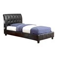 thumbnail image 1 of Furniture of America Junnie Faux Leather Twin Tufted Bed in Espresso, 1 of 6