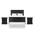 thumbnail image 1 of Furniture of America Jussy 3pc Black Wood Bedroom Set-Full + 2 Nightstands, 1 of 9